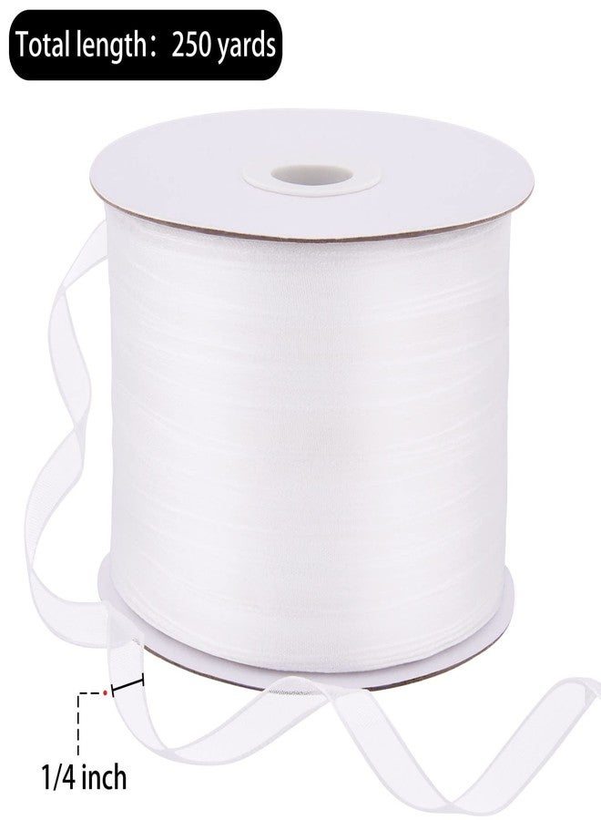Hapeper 250 Yards 1/4 Inch Narrow Sheer Organza Chiffon Ribbon for Crafts Making, Gift Wrapping (White) - Image 3